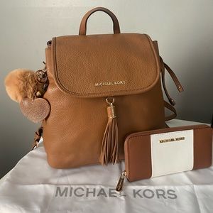 Michael Kors leather backpack & wallet